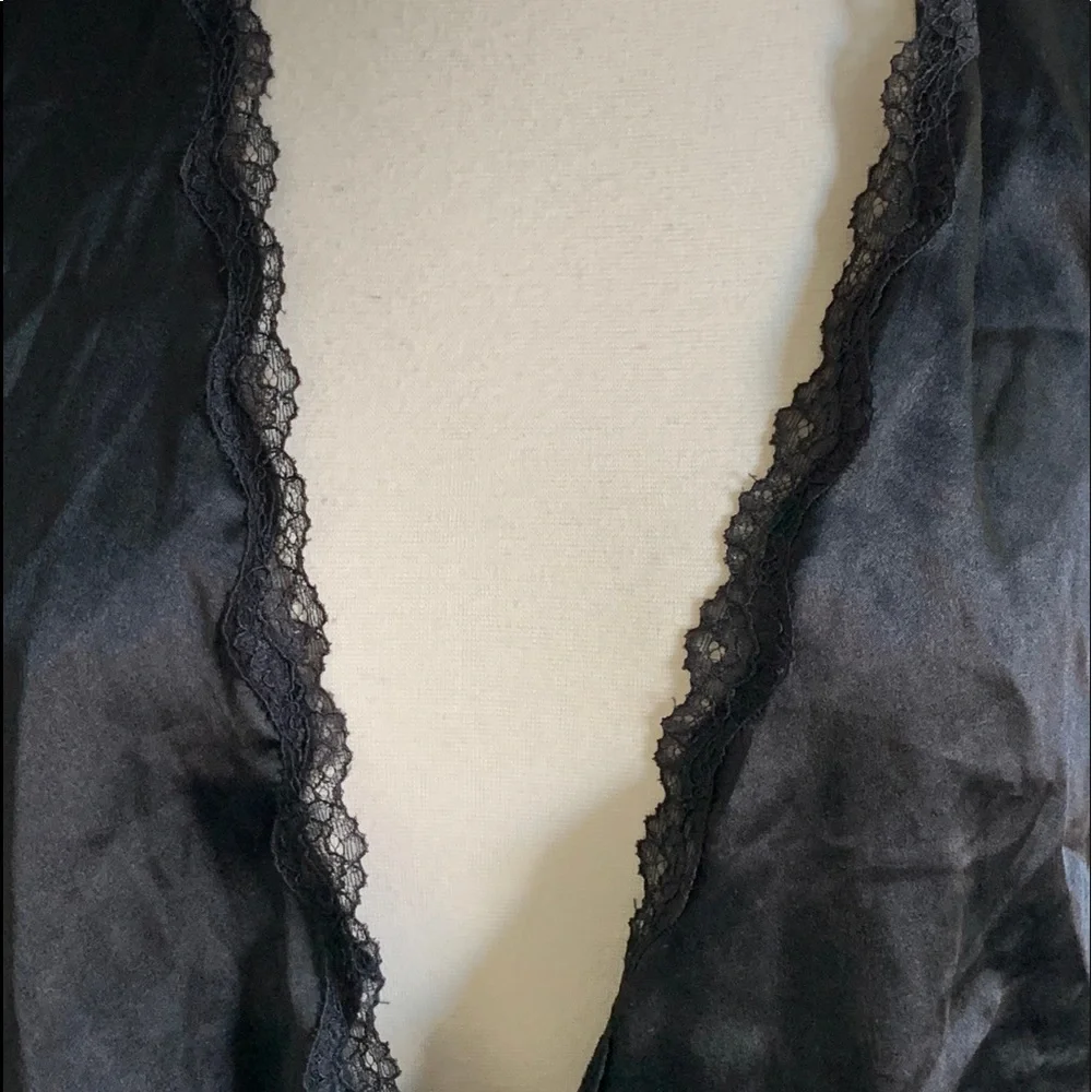 Victoria’s Secret Black Satin Robe